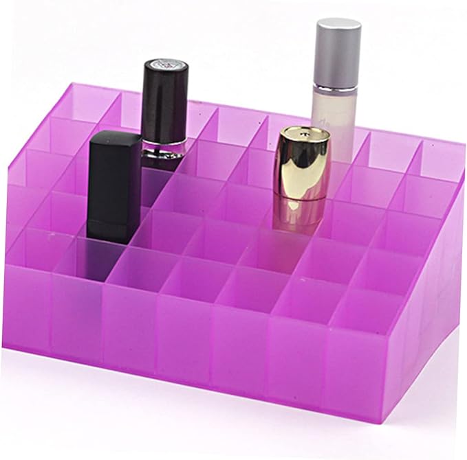 Makeup Organizer 40 Slots Lipstick Storage Box Space Saving Desktop Travel Cosmetic Holder