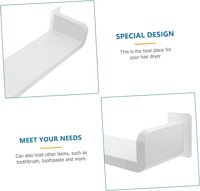 1Pc Punch U Shape Wall Mounted Rack Storage Shelf for Bathroom Capacity Easy Installation for Tidy Spaces