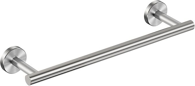 FORIOUS Towel Bar Wall Mounted, Stainless Steel Towel Racks for Bathroom, Includes Wall Mounting Hardware (Brushed Nickel, 14 Inch)