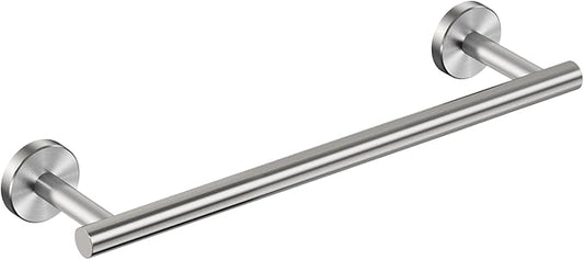 FORIOUS Towel Bar Wall Mounted, Stainless Steel Towel Racks for Bathroom, Includes Wall Mounting Hardware (Brushed Nickel, 14 Inch)
