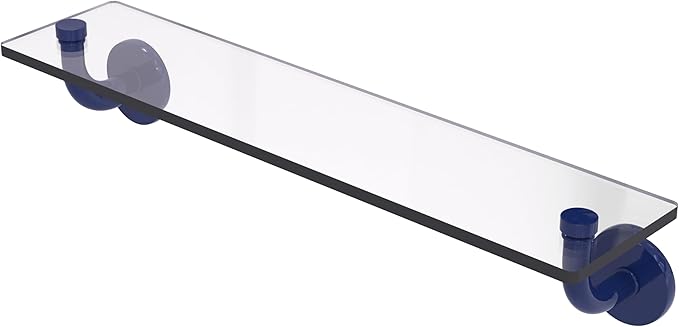 Allied Brass RM-1-22-MBL Remi Collection 22 Inch Glass Vanity Shelf with Beveled Edges, Mediterranean Blue