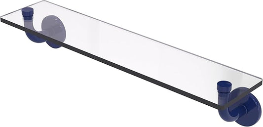 Allied Brass RM-1-22-MBL Remi Collection 22 Inch Glass Vanity Shelf with Beveled Edges, Mediterranean Blue
