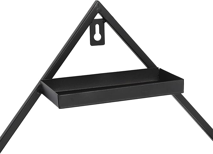 Wall-Mounted Nail Polish Rack, Set of 4 Rhombus Black Nail Polish Shelf Lipstick Perfume Cosmetic Display Shelf for Home Spa Nail Salon Shop