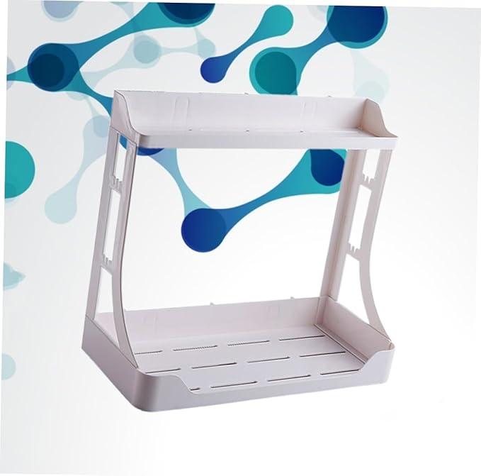 PRETYZOOM Space-saving Double Layer Bathroom Shelves Wall Mounted Storage Rack Punch for Bathroom Kitchen Living Room