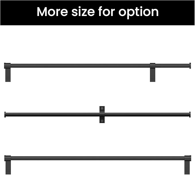24" Adjustable Towel Bar for Bathroom Wall Mounted Towel Racks Accessory Sets | Matte Black Bathroom Towel Holder | Wall Mounted & Suction Cup Towel Rack for Bathroom & Kitchen