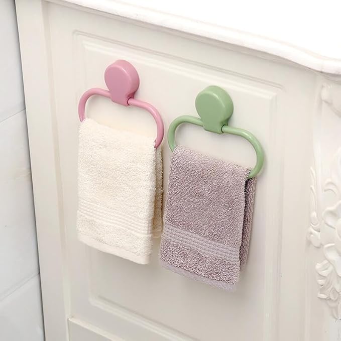 Hand Towel Ring, Adhesive Towel Holder, Towel Rings for Bathroom Wall, Towel Ring Hand Towel Holder for Wall Mounted Round Towel Hanger, Hand Towel Holder for Bathroom