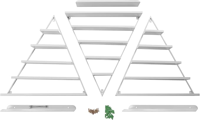 3 Pack Nail Polish Organizer Shelf Wall Mounted 5 Tiers Nail Polish Display Rack Shelves for Salon, Beauty Shop & Home Organization (White)