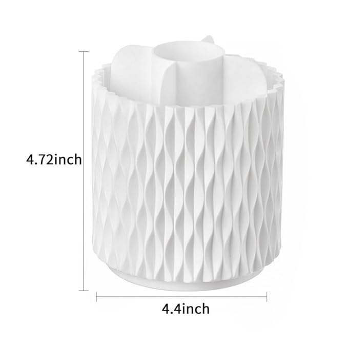 HBlife Makeup Brush Holder 360 Rotating Makeup Brush Organizer with Cover Cosmetic Organizer Dustproof Makeup Brushes Container Spinning Brush Holder for Vanity and Bathroom, Ripple