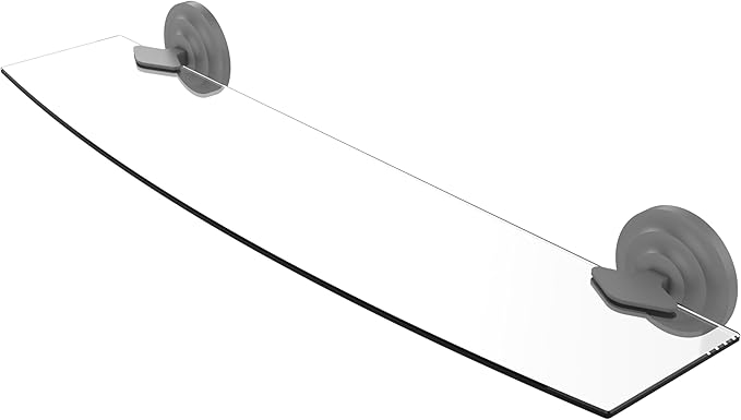 Allied Brass QN-33/24 Que Collection 24 Inch Glass Shelf, Matte Gray