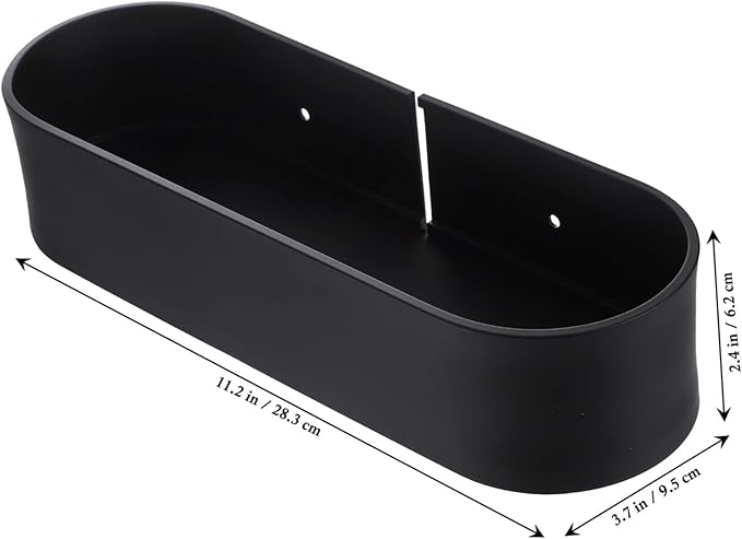 Punch-Free Wall-Mounted Bathroom Storage Rack 28.3cm Black Organizer for Shower Sturdy Sundries Holder for Home for Bathroom and Laundry Use