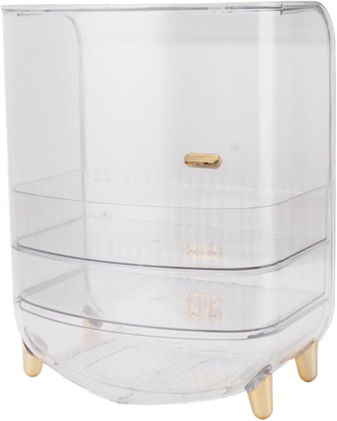 Eujgoov Makeup Storage Organizer with Drawers & Lid, Cosmetic Case for Countertop Bathroom – Ideal Gift for Women