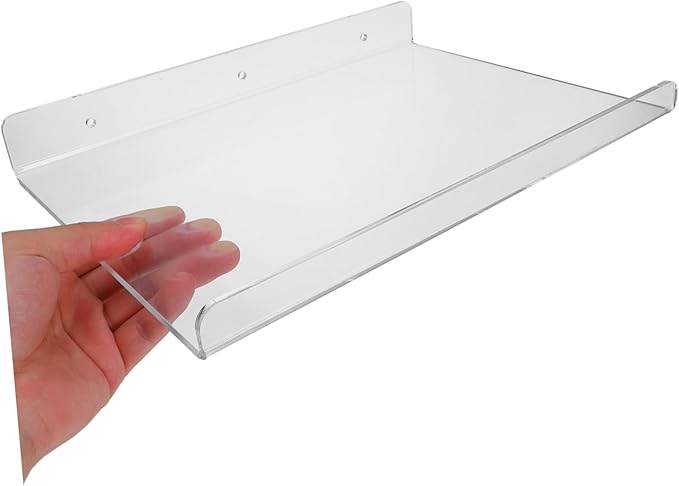 Wall-Mounted Storage Rack Kitchen and Bathroom Acrylic Shelf No-Drill Floating Shelf for Easy Storage Small Size for Organizing Seasonings and Bathroom Essentials