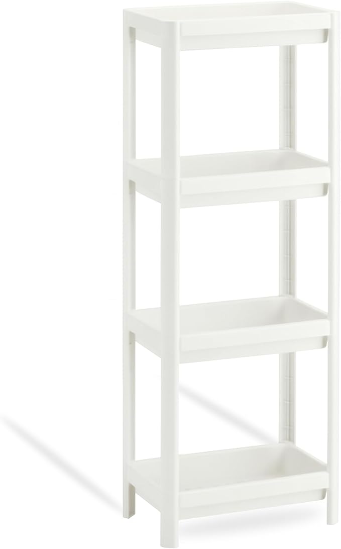 home stuff 4 Tier Bathroom Shelf,Bathroom Rack, Shelves Organizer, for Laundry Pantry Kitchen Narrow Places, Rolling Utility Shelf for Small Spaces, Corner Areas & Tight Places Size 40x15