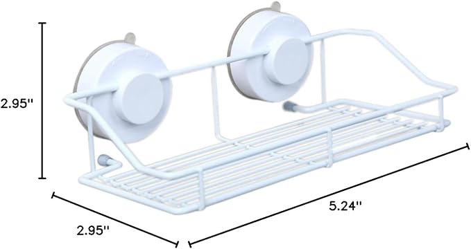 Wall Mounted Bathroom Shelf Cups Space-Saving Kitchen Storage Organizer White Wire Rack for Items Bathroom and Kitchen