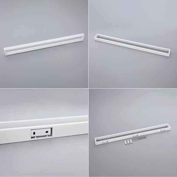 GERZWY 30-Inch Towel Bar, SUS 304 Stainless Steel Modern Square Style Bath Towel Bar Wall Mount, White