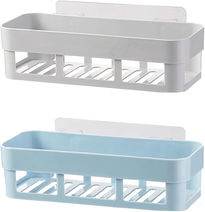 Floating Shelves for Wall 2 Shelves Toilet Simple Plastic Storage Rack Toilet Washstand Wall Mounted Storage Rack Non Perforated Storage Rack Shelf Organizer Rack(A)