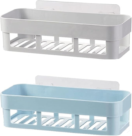 Bathroom Storage Rack 2 Shelves Toilet Simple Plastic Storage Rack Toilet Washstand Wall Mounted Storage Rack Non Perforated Storage Rack Bathroom Shelf(A)