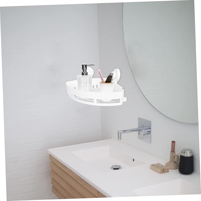PRETYZOOM 1pc Punch Storage Shelf for Bathroom Easy Installation Multi-Function Organizer for Shampoo and Toiletries Space-Saving Wall-Mounted Rack