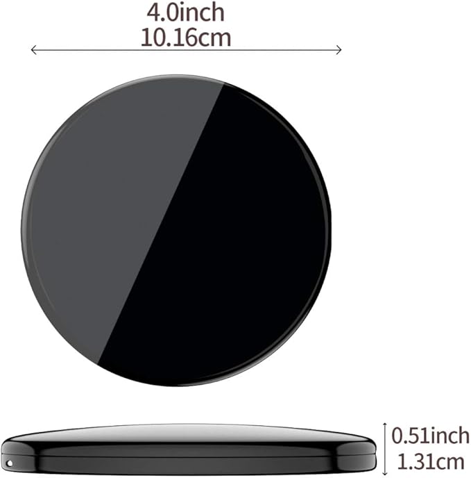 Gospire 4" Ultra-Thin Pocket Makeup Mirror for Travel, 1X/10X Double Sided Magnifying Portable Compact Handbag Handheld Round Foldable Cosmetic Mirror for Women (Black)