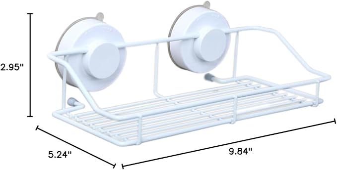 VALICLUD Wall Mounted Bathroom Shelf Suction Cup Bathroom Organizer White Hanging Storage Rack for Toiletries Kitchen Essentials and Items Easy to Clean and Space-Saving