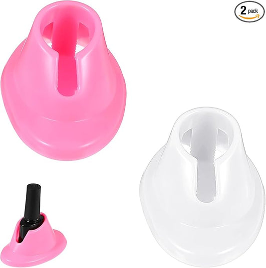 YUXIANLB 2PCS Nail Polish Bottle Holder Soft Rubber Nail Polish Bottle Holder Anti-Spill Bottles Stand Nails Holders For Painting Manicure Display Tools Nails Polishes Accessories Nailart Supplies