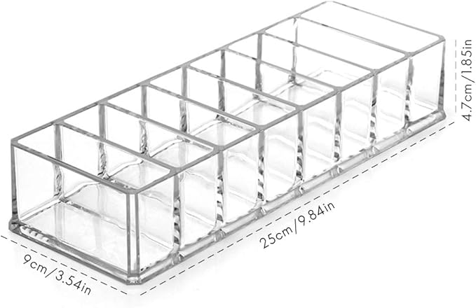 Makeup Cosmetic Display Case with 8 Slots, Skincare Organizers, Clear Makeup Storage Drawers Storage, Beauty Compact Blush (Transparent)