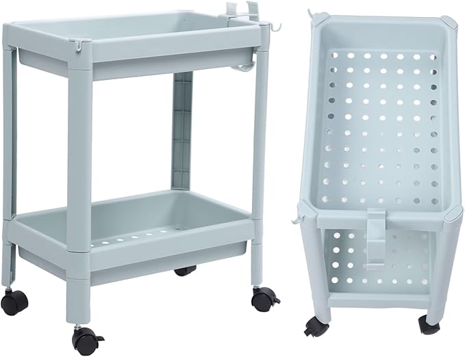 Bathroom Floor Shelf, Bathroom Storage, Open Shelf, Freestanding Corner Shelves, Shelves, Storage Shelves, Nordic (2 Layers (with Wheels)