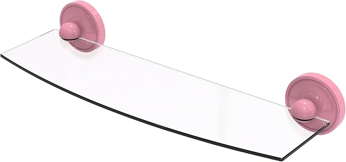 Allied Brass PR-33/18-PNK Prestige Regal Collection 18 Inch Glass Shelf, Pink