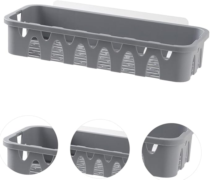Ciieeo 1pc Wall Mounted Storage Shelf for Bathroom Saving Household Sundry Holder Draining Cage for Tidy Organization Easy Installation Smooth Surfaces