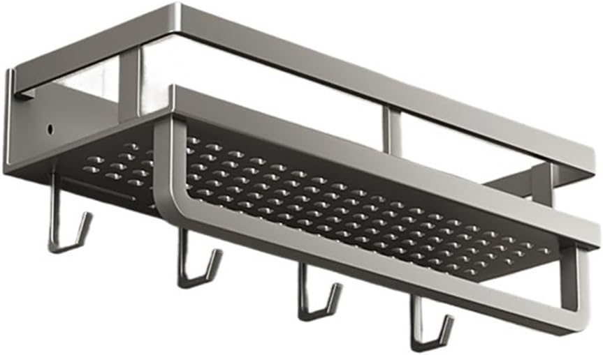 Bathroom Shelf, no Punch Strong Load Bearing Bathroom Shelf Easy to Organize toiletries Stainless Steel.(Single Layer 30CM)