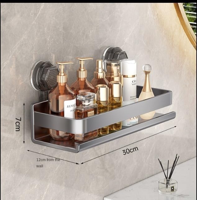 Suction Cup Shelf Bathroom Toilet Shelf No Hole Toilet Wall Mounted Washroom Storage Shelf Goddess (Small Size)