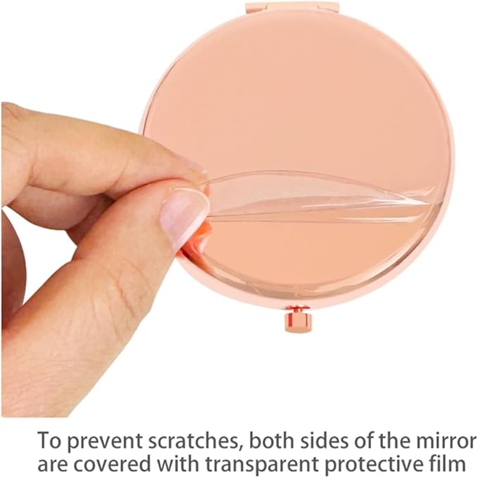 Rose Gold Compact Mirror for Women - 1x/2x Magnifying 2.76'' Small Cosmetic Mirror for Purse Portable Travel Makeup Mini Vanity Mirror Double-Sided Folding Pocket Mirror for Gift