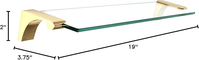 Luna Glass Shelf Size: 18", Finish: Polished Brass