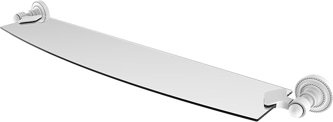 Allied Brass DT-33/24-WHM Dottingham Collection 24 Inch Glass Shelf, Matte White
