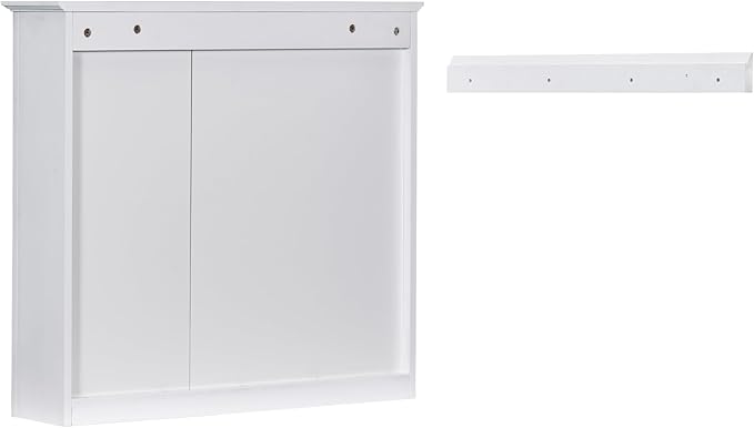 Merax Bathroom Medicine Cabinet with Mirror, 30" x 28" Wall Mounted Medicine Cabinet with Single Door and Shelves, Over The Toilet Mirrored Bathroom Storage Wall Cabinet
