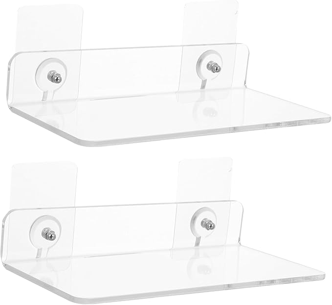 Tofficu 8pcs Wall-Mounted Acrylic Storage Shelves for Bathroom Kitchen Living Room Sundries Holders Easy Installation Minimalist Design