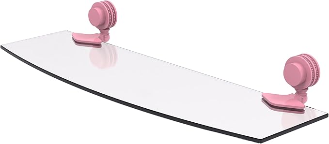Allied Brass 433D/18-PNK Venus Collection 18 Inch Glass Shelf with Dotted Accents, Pink