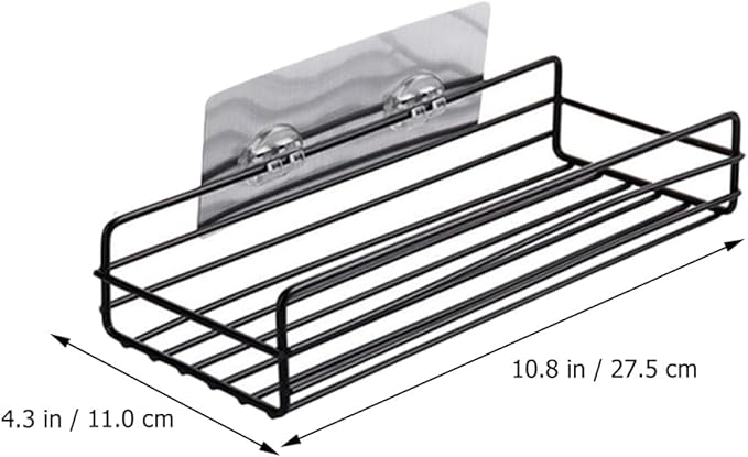 Luxshiny 2pcs Wall-Mounted Iron Storage Racks with Adhesive Pads Ventilated Corner Shelves for Bathroom and Kitchen Organization Installation Space-Saving and Easy-Clean Design