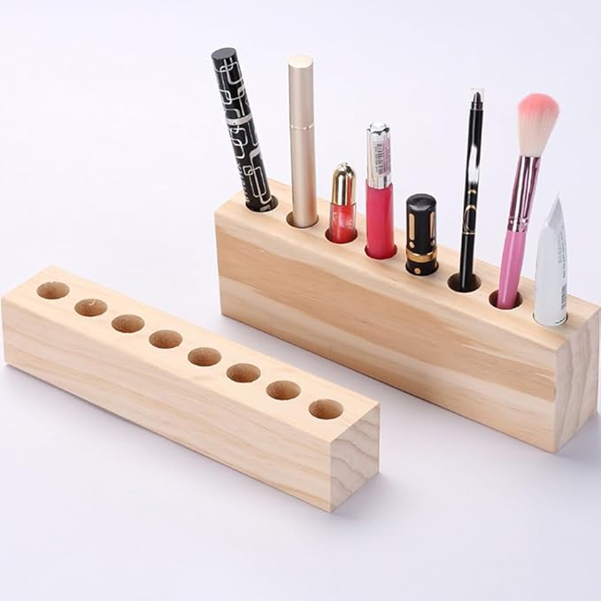 Zerodeko Desktop Cosmetics Rack Multi-Grid Lipstick Organizer and Eyebrow Pencil Storage Stand Compact Durable Makeup Display for Beauty Accessories