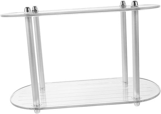 Healifty Stylish Multi Storage Rack for Cosmetics Removable Countertop Organizer Transparent Space Saving Display Shelf for Bathroom and Kitchen Compact Design for Tidy Living