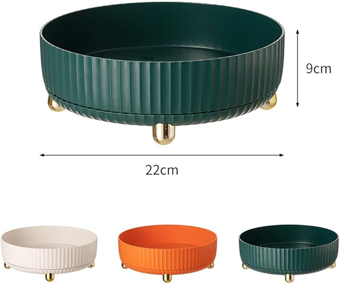 Makeup Perfume Organizer, Round Large Capacity 360 Degree Rotating Makeup Brush Holder Cosmetic Desk Storage Lotions Display Case for Countertop Dresser Bedroom Bathroom Decor