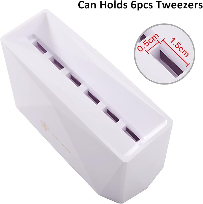 Pretty memory Lash Extension Supplies Tweezer Holder 6 PCS Tweezers Shelf Holder Eyelash Extension Supplies Display Organizer Storage Makeup Accessories Tools, White