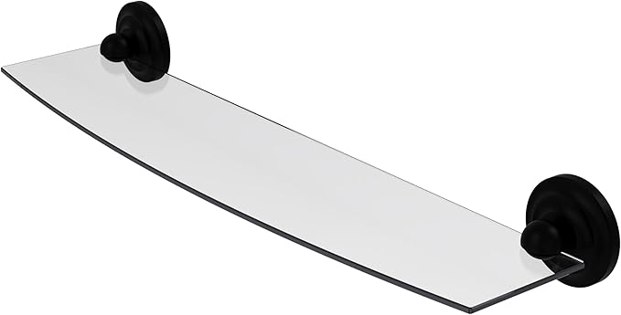 Allied Brass PQN-33/24 Prestige Que Collection 24 Inch Glass Shelf, Matte Black
