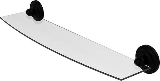 Allied Brass PQN-33/24 Prestige Que Collection 24 Inch Glass Shelf, Matte Black