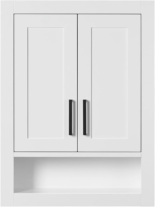 ARIEL Bathroom Wall Cabinet 31" H x 23.1W x 8" D - Open Shelf - White
