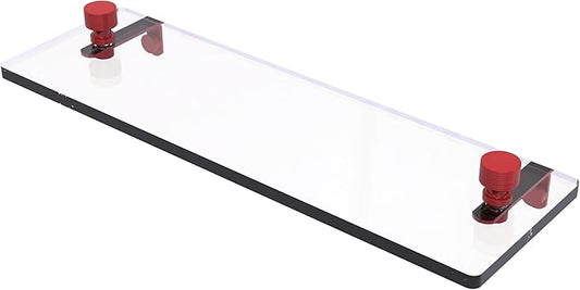 Allied Brass FT-1/16-FER Foxtrot 16 Inch Glass Vanity Shelf with Beveled Edges, Fire Engine Red