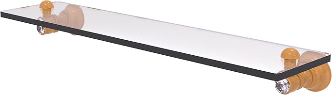Allied Brass CC-1-22-GLY Carolina Crystal Collection 22 Inch Glass Shelf, Golden Yellow