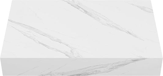 Monaco 36" Floating Vanity Counter Floating Vessel Sink Bathroomin White Marble (SM-VS252)