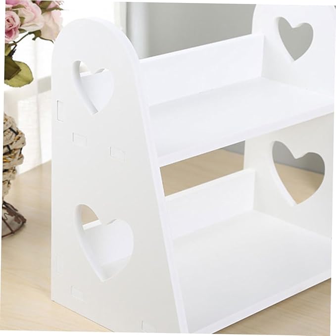 Bathroom Shelf Heart-Shaped Hollow Storage Rack for Cosmetics Small Washbasin Organizer Easy Installation Material for Bathroom and Vanity Use