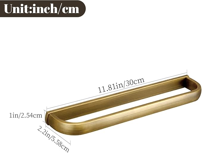 Leyden Brass Towel Bar,Antique Towel Rack Holder Bath 11.81 Inch Rod Hanger Wall Mounted Bathroom Accessories Vintage